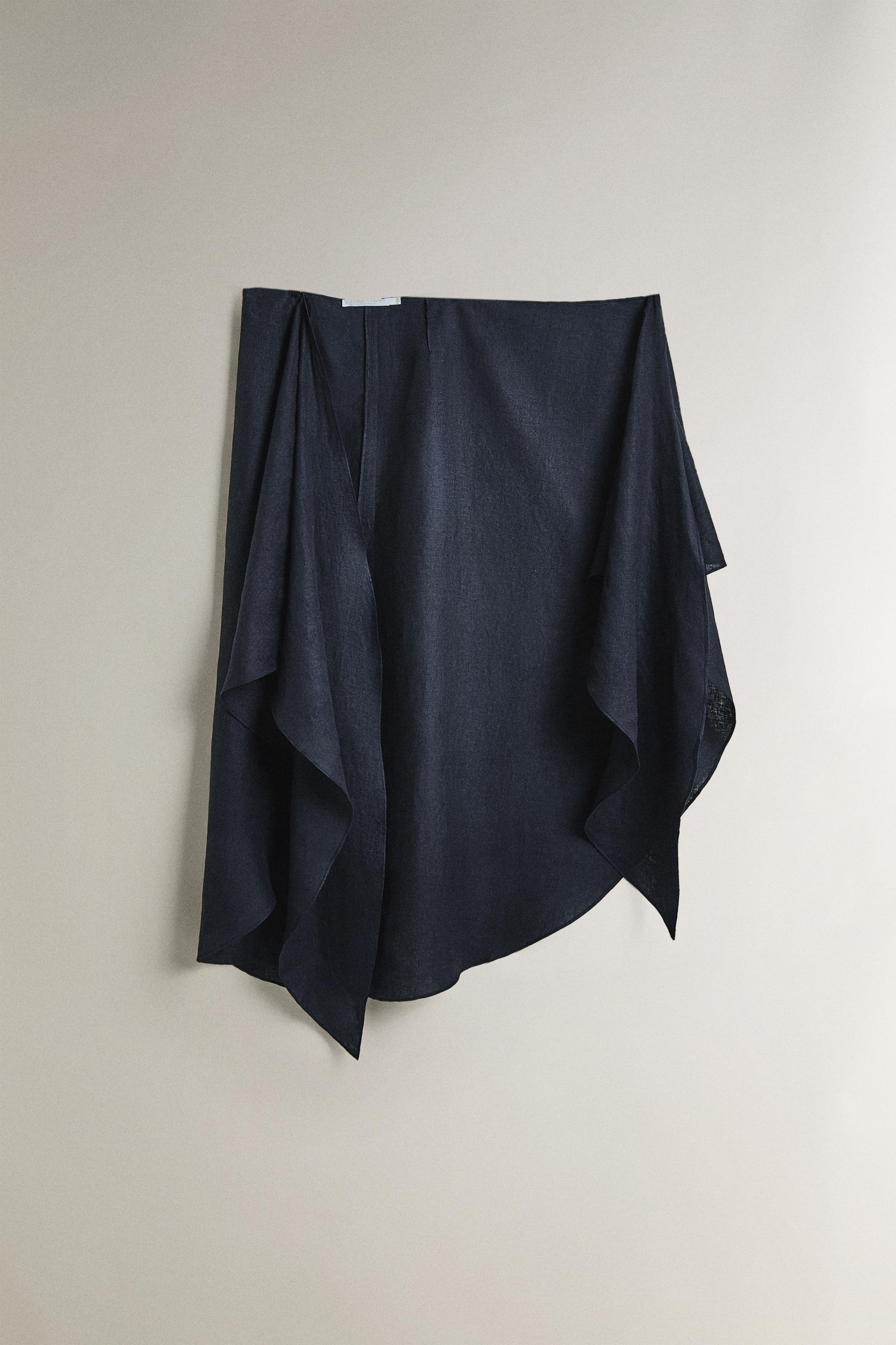 LONG LINEN BEACH SARONG WITH KNOT DETAIL